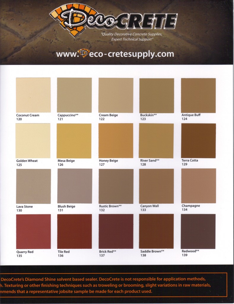 Color Charts | Harber Concrete Construction, LLC